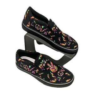 Yes We Vibe Classic Slip-On Shoes Hippie Peace Love Fashion Unisex M8 / W10 M